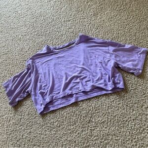 Sugar & Jade Girls Lavender Kids Short Sleeve Cropped Tee Shirt size S small 8